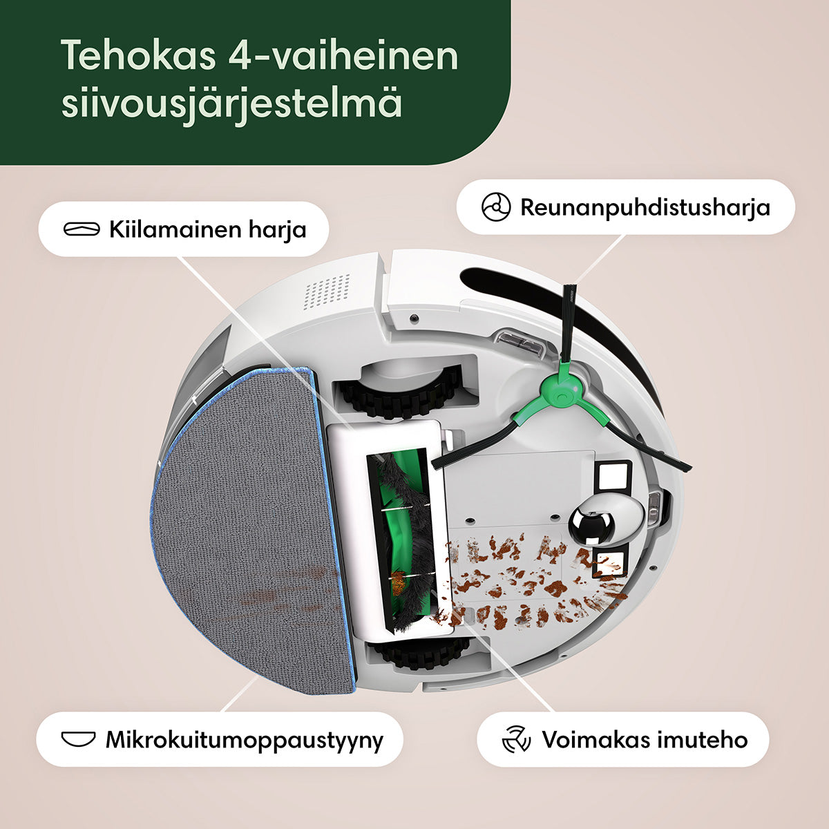 Roomba Combo® Essential -robotti-imuri ja -moppi valkoinen