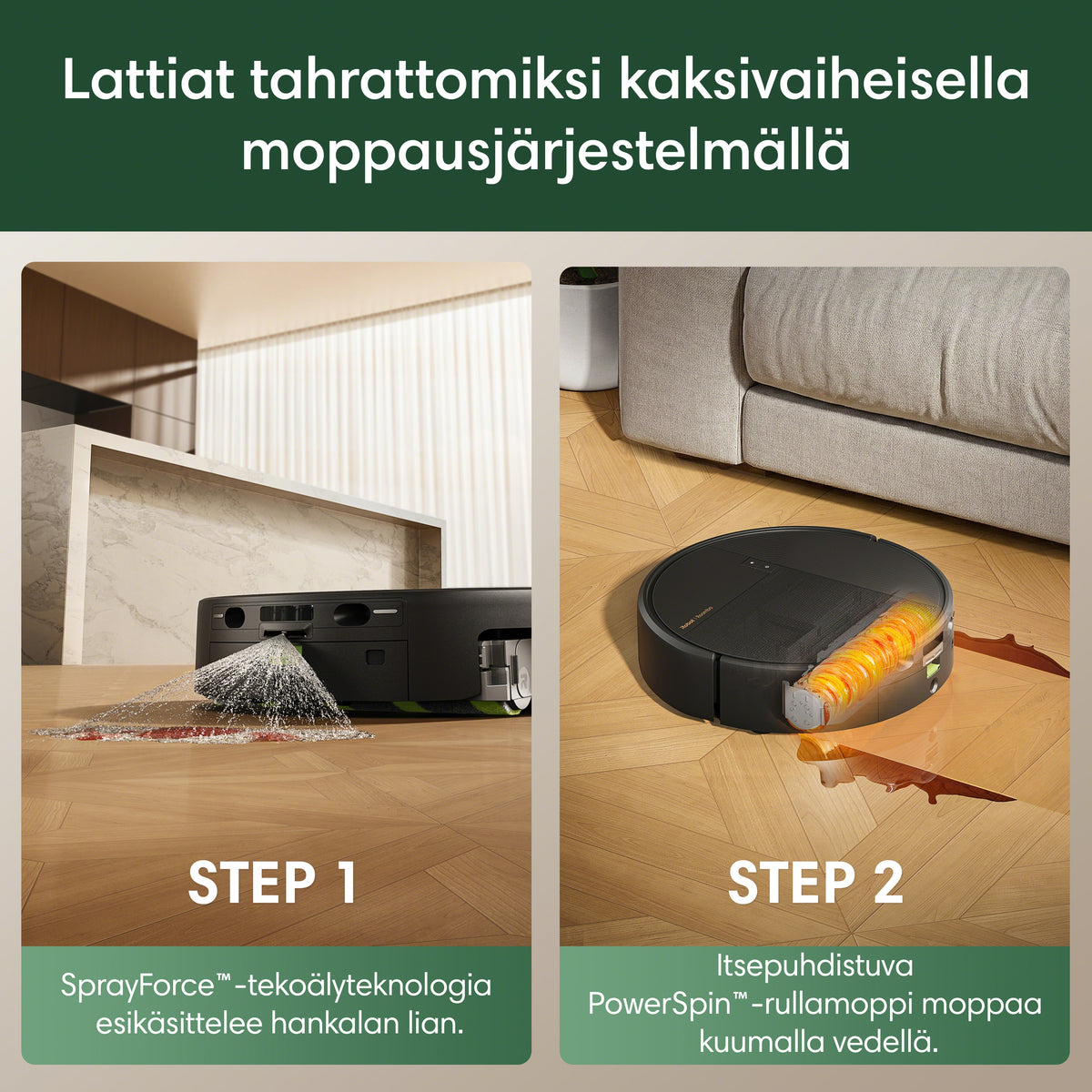 Roomba® Plus 675 Combo + AutoWash™-telakka