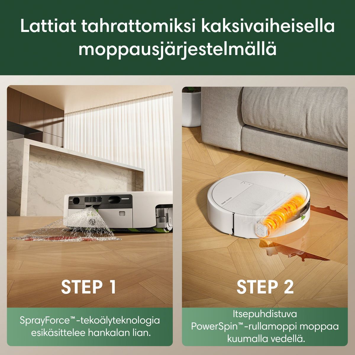 Roomba® Plus 675 Combo + AutoWash™-telakka