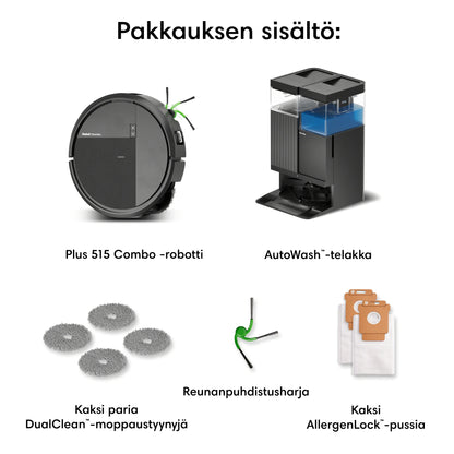 Roomba® Plus 515 Combo -robotti + AutoWash™-telakka