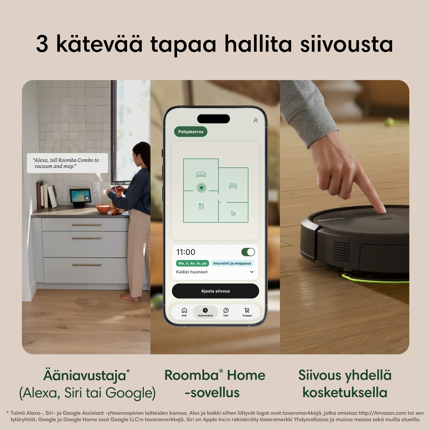 Roomba® Plus 515 Combo -robotti + AutoWash™-telakka
