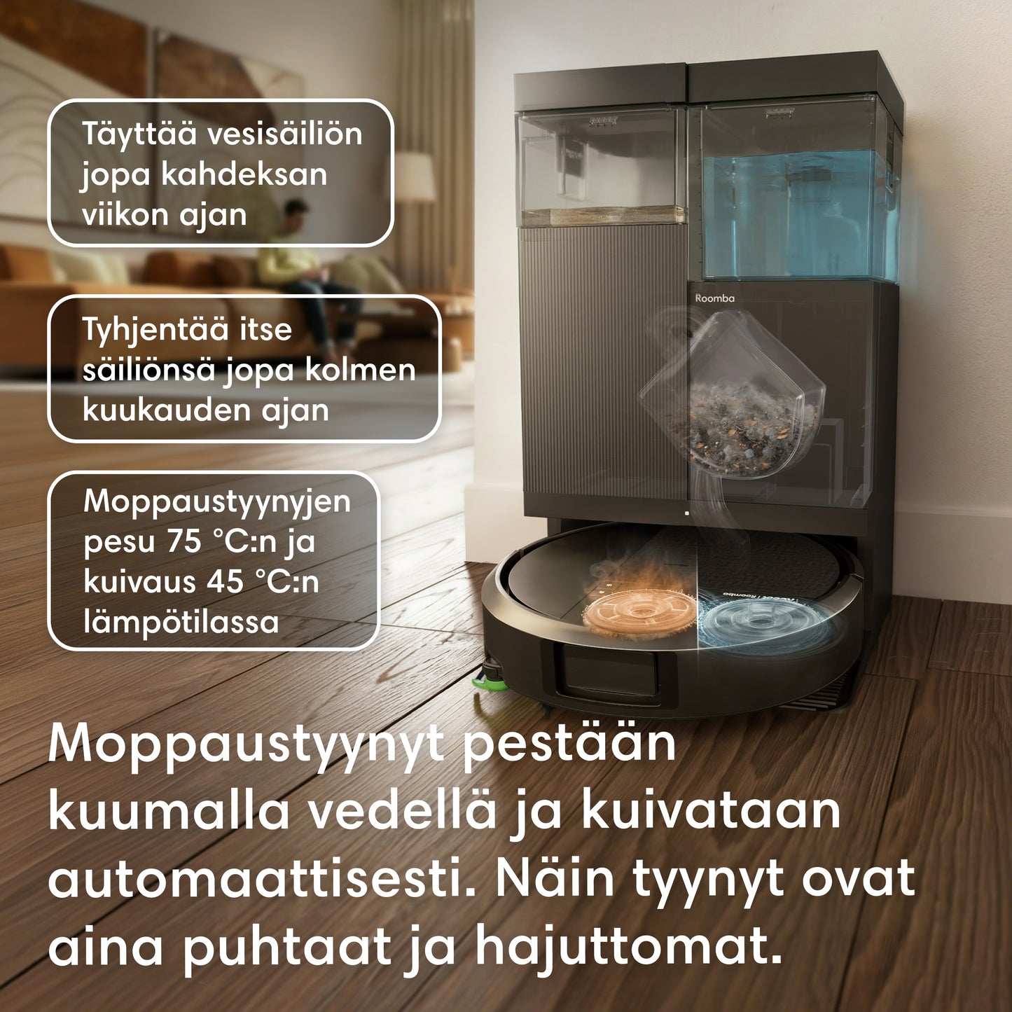 Roomba® Plus 515 Combo -robotti + AutoWash™-telakka