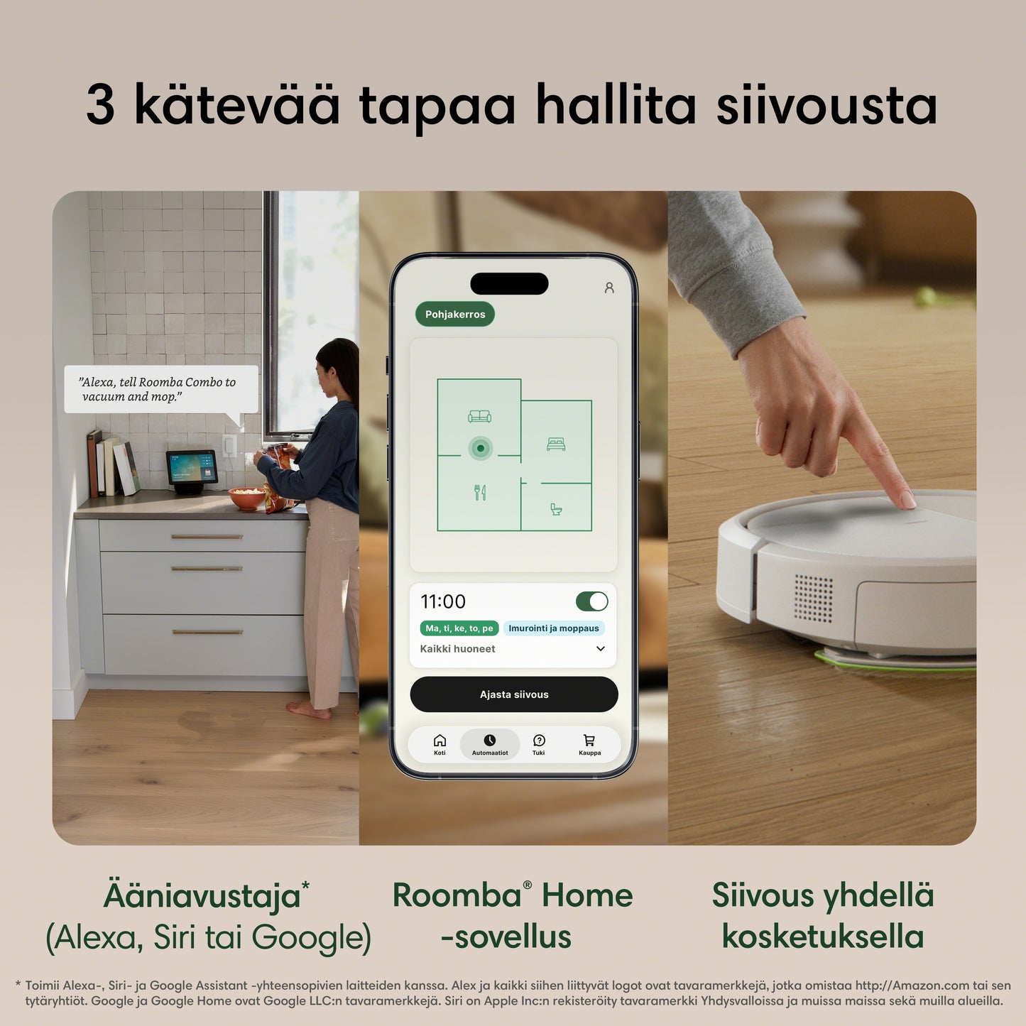 Roomba® Plus 515 Combo -robotti + AutoWash™-telakka