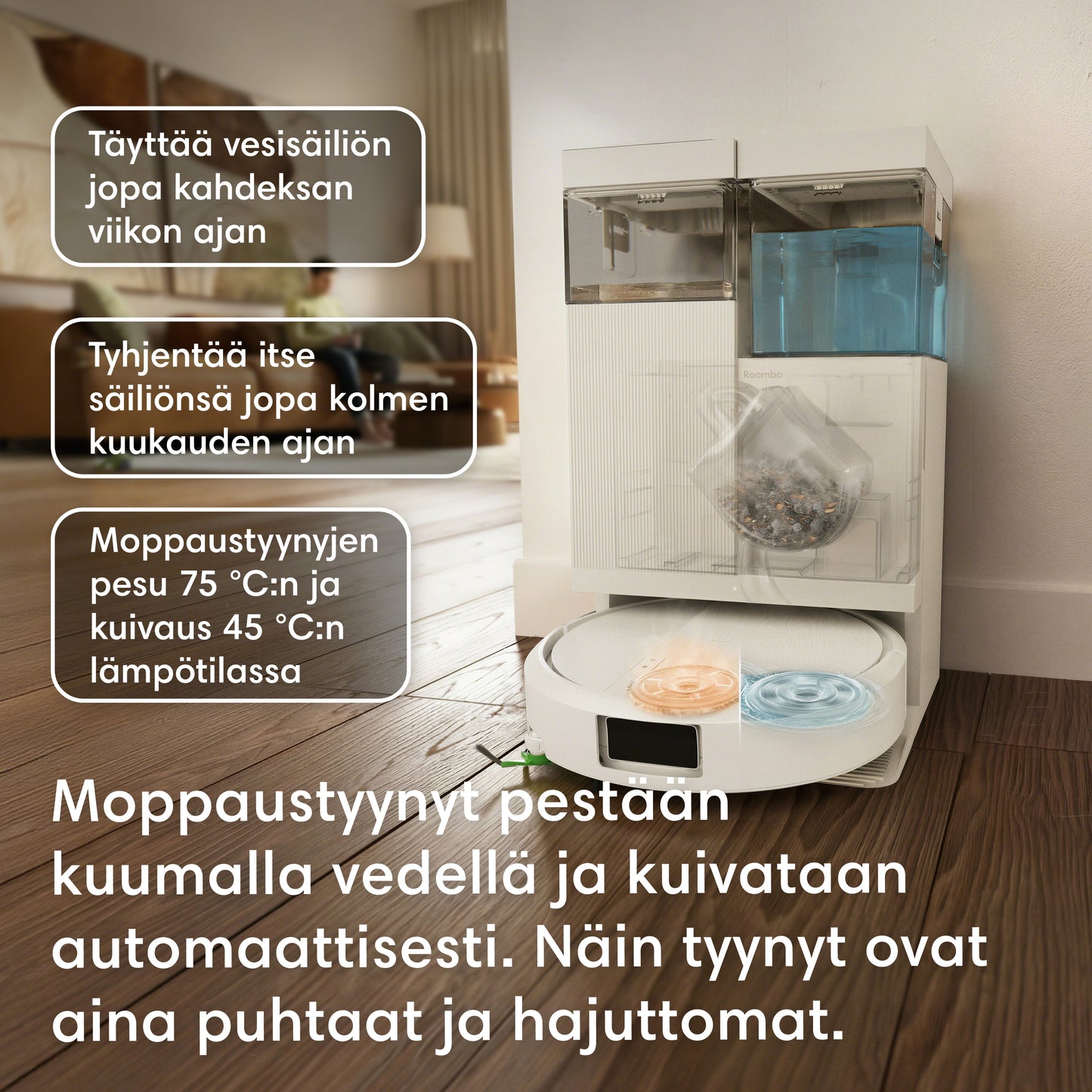 Roomba® Plus 515 Combo -robotti + AutoWash™-telakka