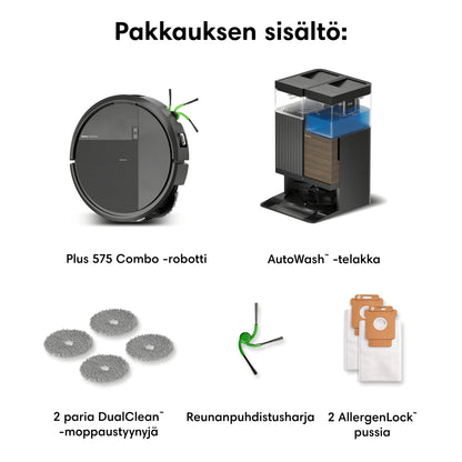 Roomba® Plus 575 Combo -robotti + AutoWash™-telakka