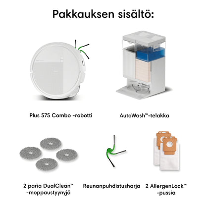 Roomba® Plus 575 Combo -robotti + AutoWash™-telakka