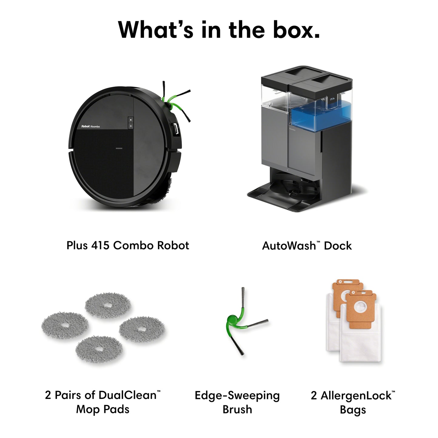 Roomba® Plus 415 Combo -robotti + AutoWash™-telakka