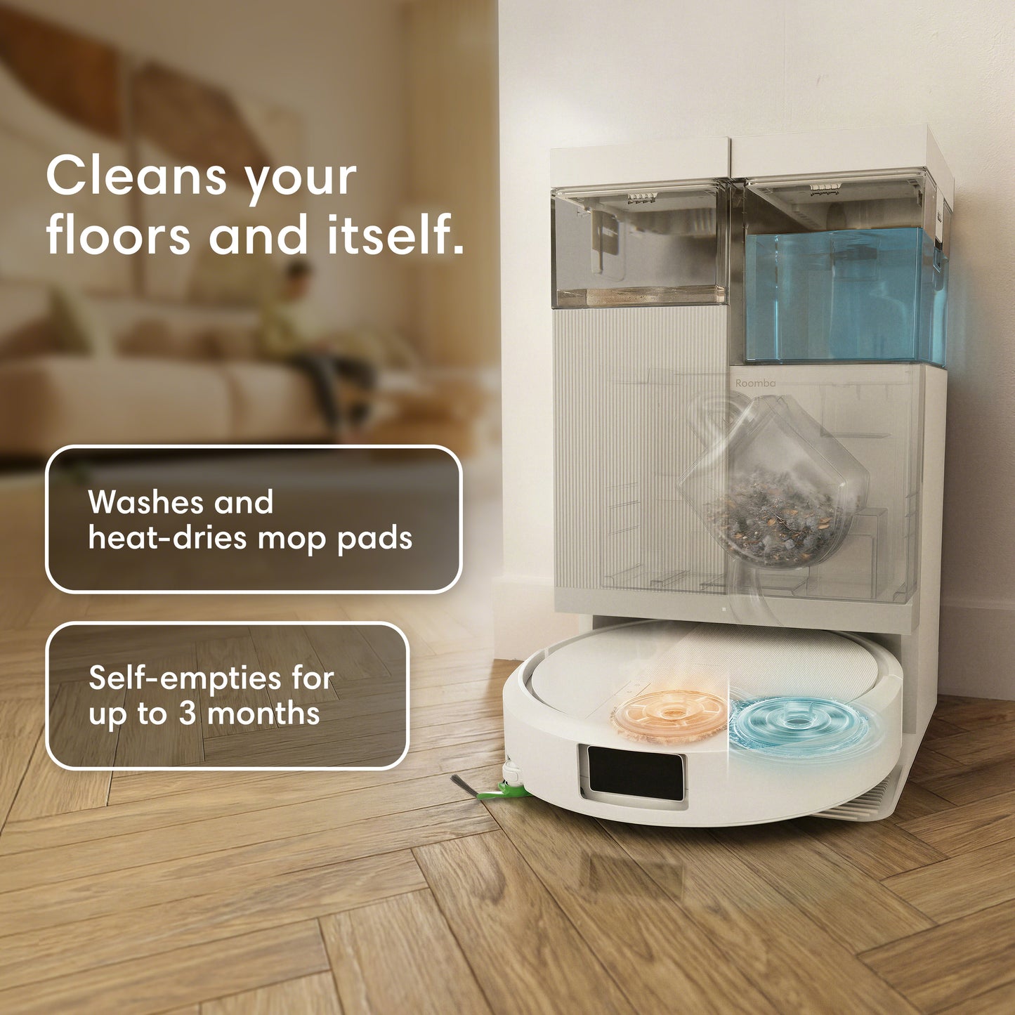 Roomba® Plus 415 Combo -robotti + AutoWash™-telakka